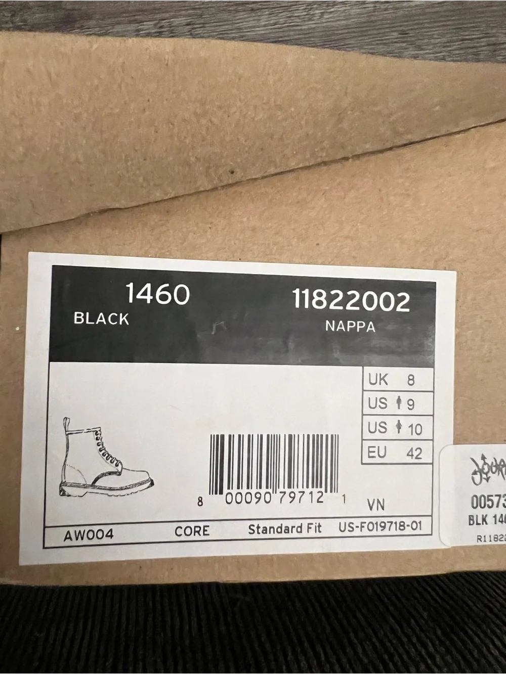 Dr. Martens 1460 Nappa Black Leather Boots Men’s 9 Women’s 10 Unisex